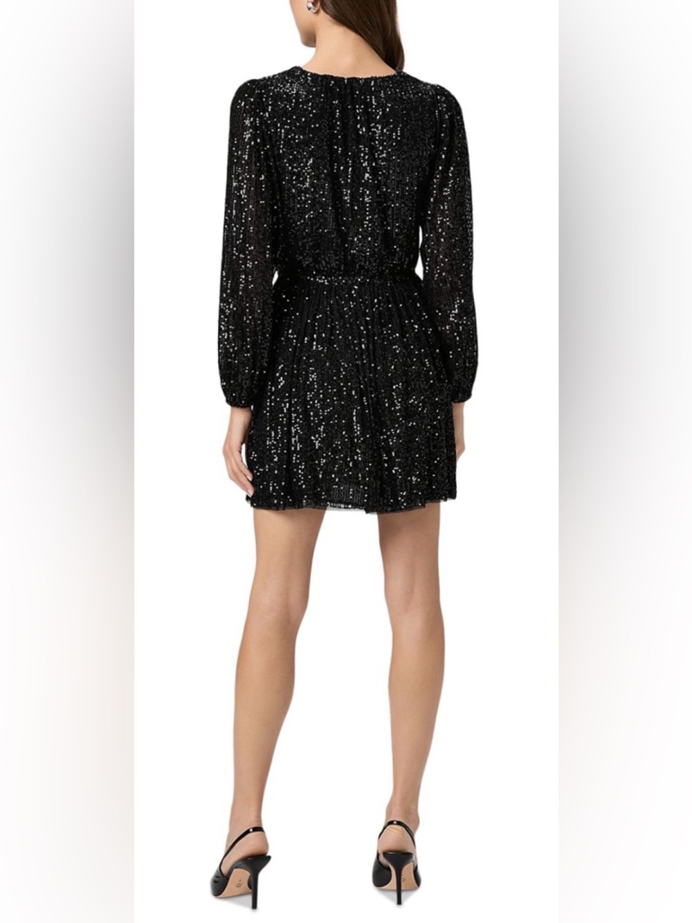 PAIGE Gianetta Black Sequin Mini Dress - Picture 4 of 10